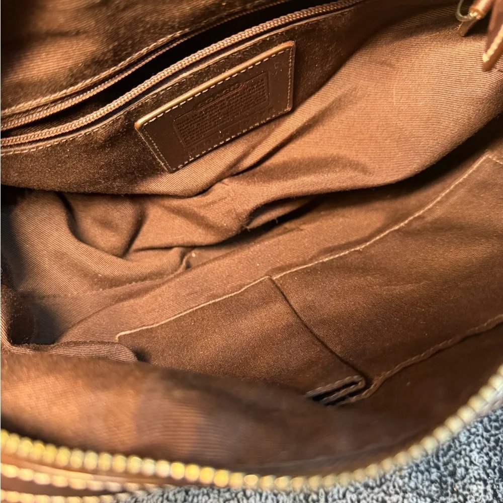 Coach Signature Brown Canvas Hobo Shoulder Bag Y2K Vintage Rare